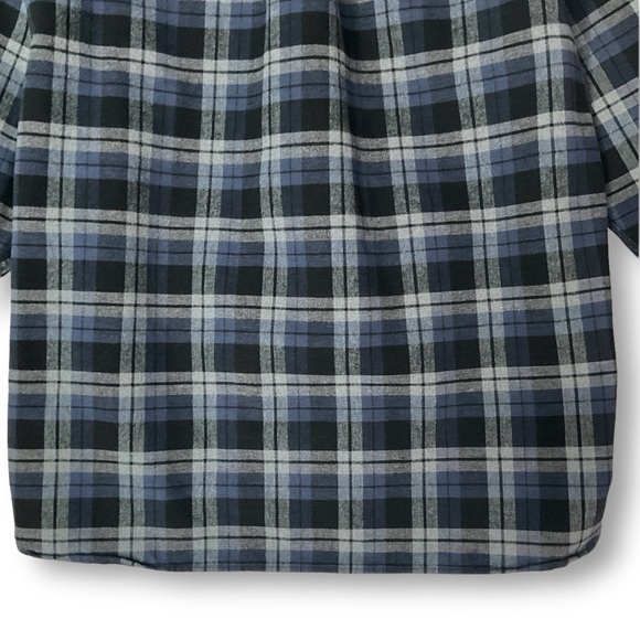 LL Bean Mens Vintage Freeport Main Plaid Flannel Shirt Cotton Chamois Blue Sz M - Picture 10 of 11